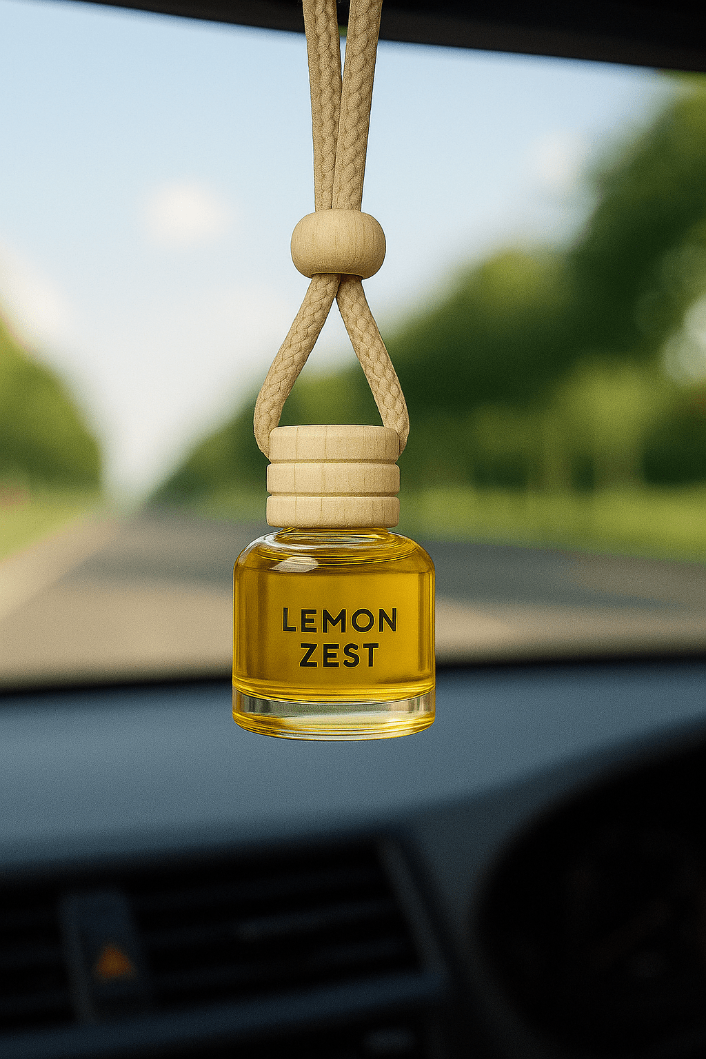 Lemon ZEST Car Perfume – Hanging Freshener with 30ML Refill - ScenZora